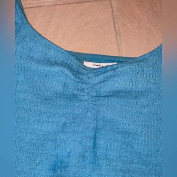 O’NEILL TEAGAN SMOCKED PUFF SLEEVE MINI DRESS ON/ OFF SHOULDER BLUE MEDIUM - Picture 12 of 15